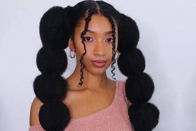 bubble braids on natural hair