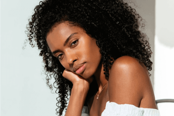 woman with curly hair