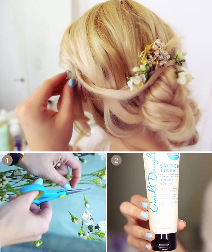 Braided Flower Bun step 1 & 2