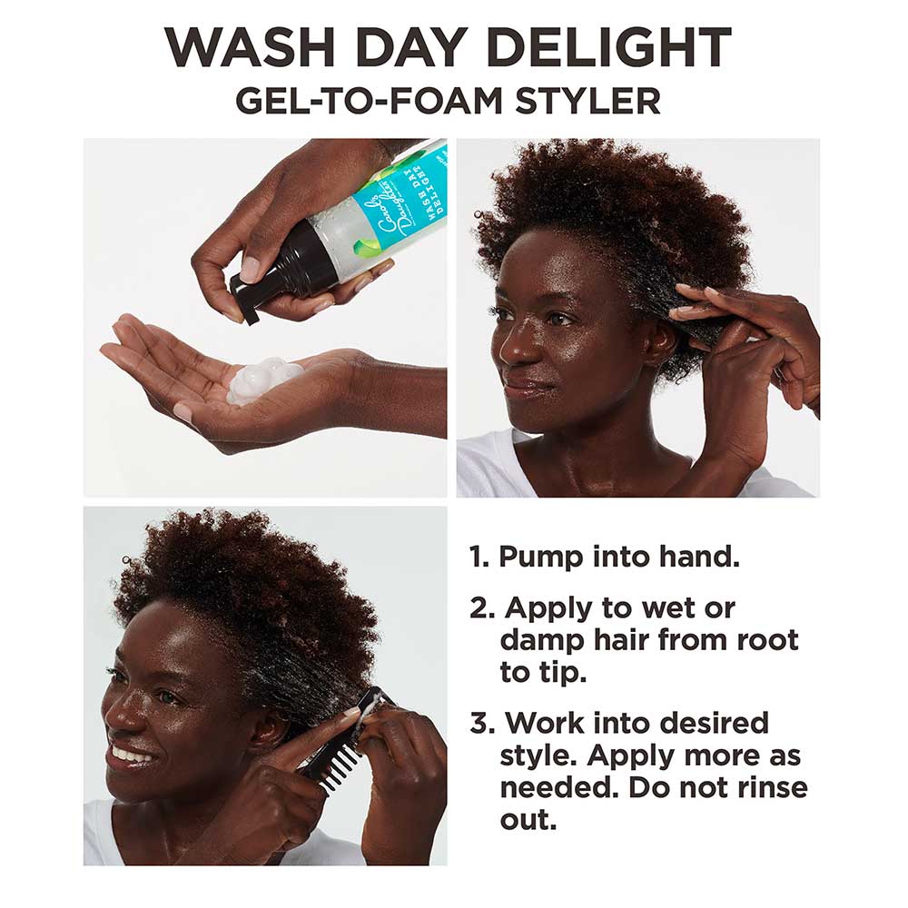 Wash Day Delight Hair Gel to Foam Styler - Aloe how to use